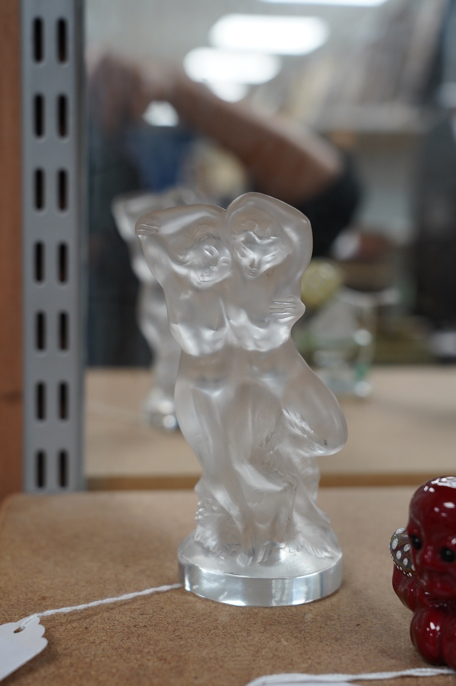 A modern Lalique nude group, 13.5cm high. Condition - good